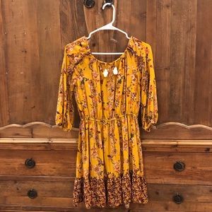 Art Class Babydoll Dress Yellow Floral Children’s Extra Large